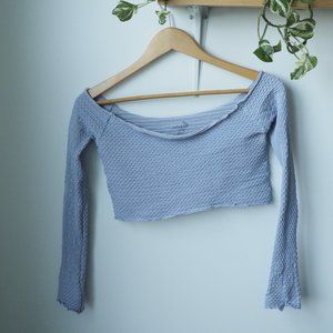 Free People Textured Long Sleeve Crop